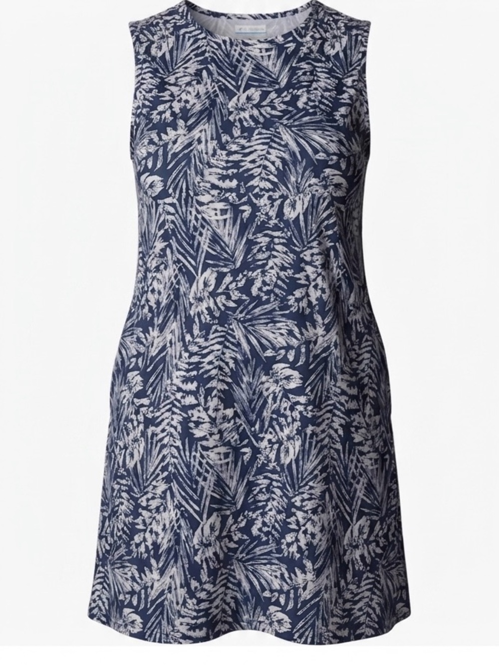 Columbia Navy and White Tropical Print Sleeveless Dress Freeze(tm) III